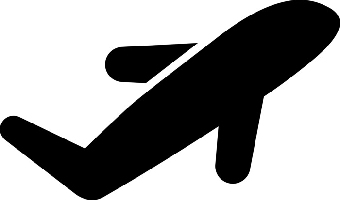 Free Download Vectors, Airplane Filled Silhouette Line Art Illustration Svg